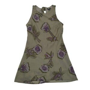 Wild Fable XS Green Floral High-Low Sleeveless Dress With Back Tie Detail. NWT